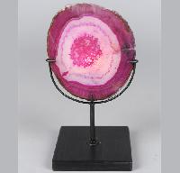 Pink agate candle holder - Porte bougie agathe rose H.21cm